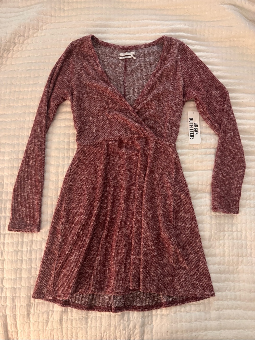 Urban Outfitters burgundy marl Coraline Cozy wrap mini dress- Size M